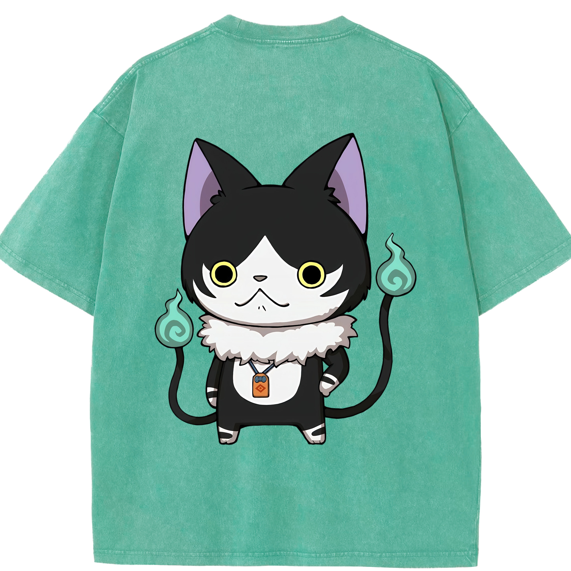 （画像用） 妖怪ウォッチ Yo-kai Watch 綿100% ヴィンテージ風 半袖Tシャツ（背面プリント）